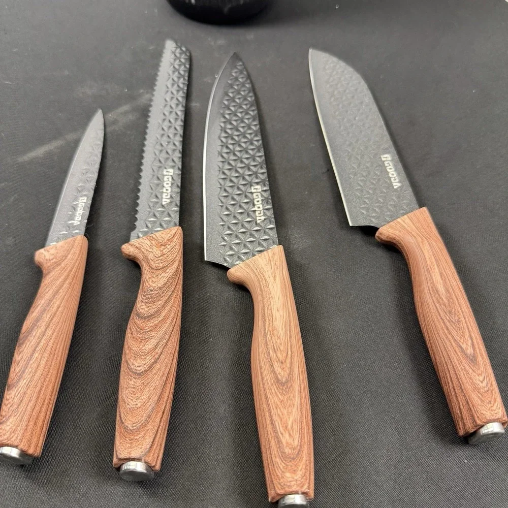 Kitchen Knife Set With Block,5 Piece Professional Chef Cooking‎ Knives Set